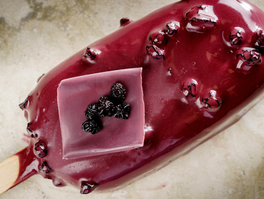 Cesarin - application - gelato with stabilized bluberries